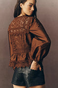 Load image into Gallery viewer, By Anthropologie Long-Sleeve Eyelet Blouse
