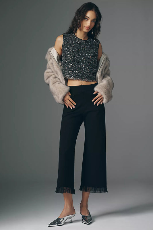 The Colette Tulle Ruffle Crop Party Pants by Maeve