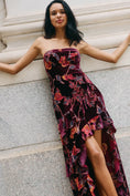 Load image into Gallery viewer, Endless Rose Strapless Ruffled Velvet High-Low Dress

