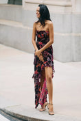 Load image into Gallery viewer, Endless Rose Strapless Ruffled Velvet High-Low Dress
