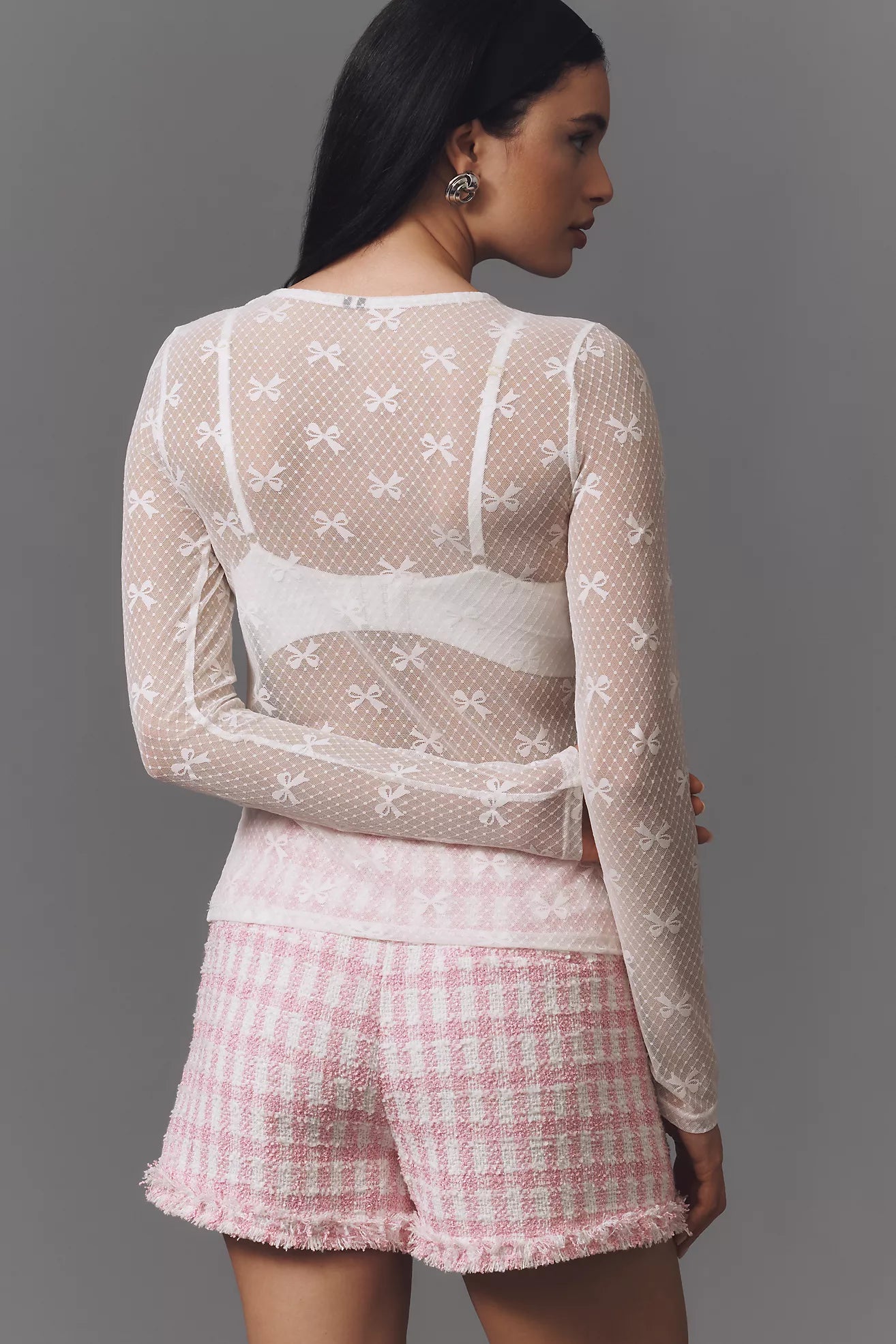 By Anthropologie Long-Sleeve Novelty Lace Top