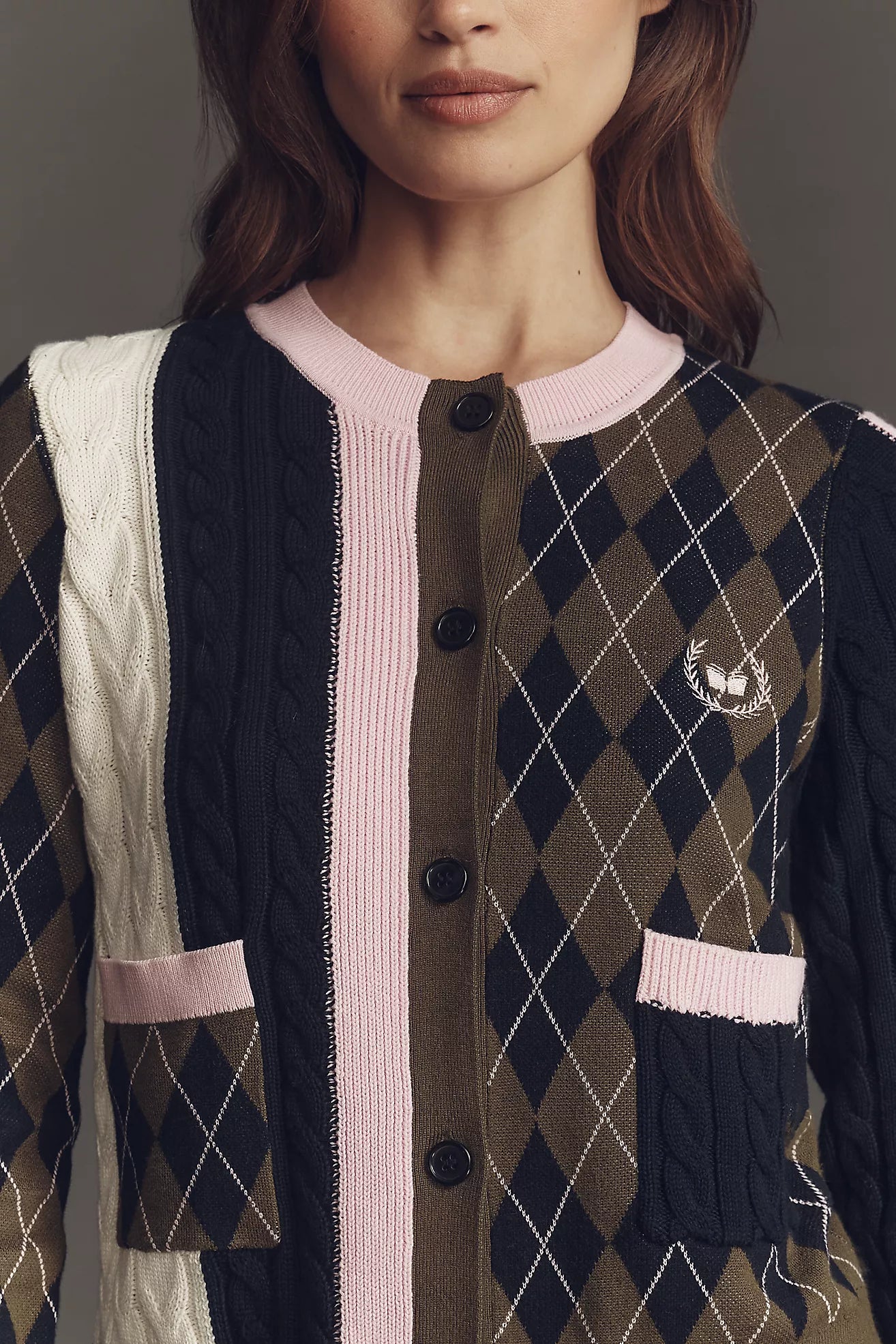 Maeve Mixed Argyle Cardigan