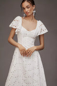 Load image into Gallery viewer, Extro&Vert Ada Flutter-Sleeve Broderie Midi Dress
