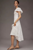 Load image into Gallery viewer, Extro&Vert Ada Flutter-Sleeve Broderie Midi Dress
