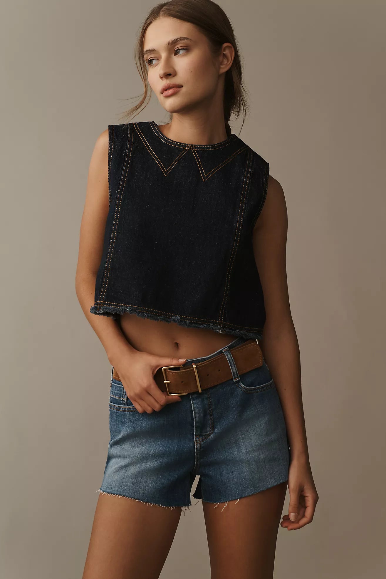 Pilcro Mid-Rise Micro Denim Shorts