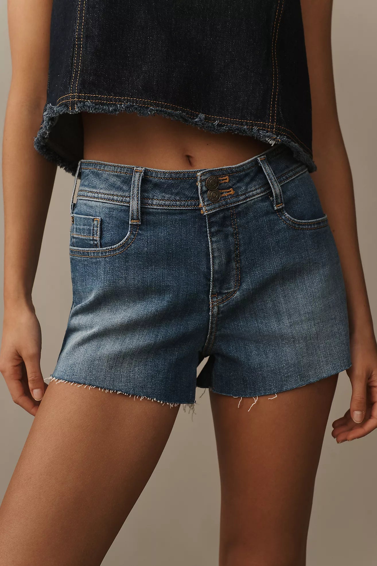Pilcro Mid-Rise Micro Denim Shorts