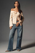 Load image into Gallery viewer, By Anthropologie Off The Shoulder Collared Silky Shirt
