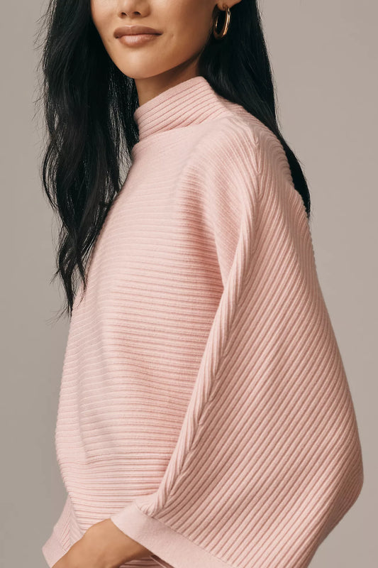 By Anthropologie Mock-Neck Wide-Sleeve Sweater