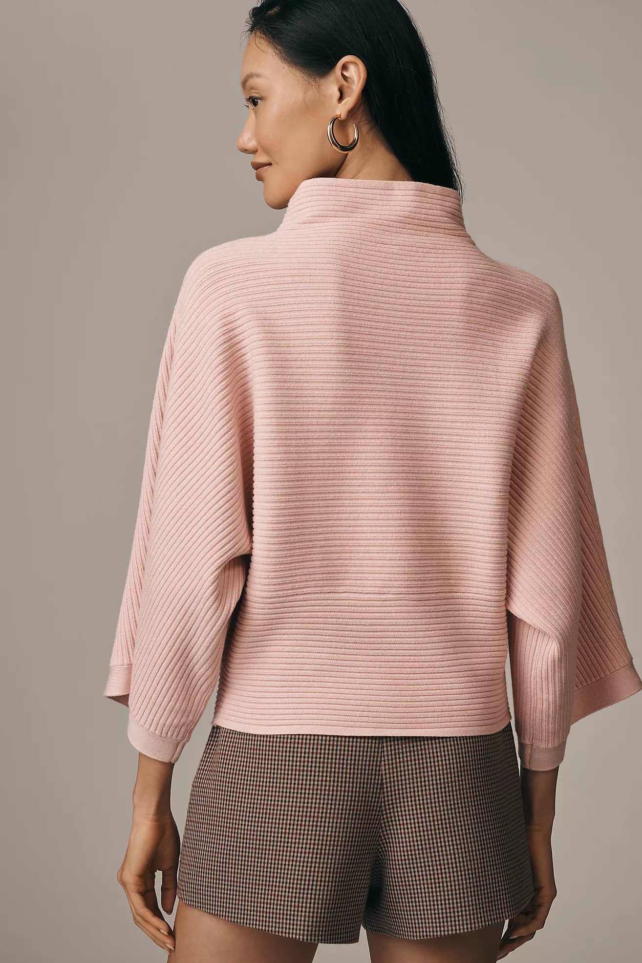 By Anthropologie Mock-Neck Wide-Sleeve Sweater