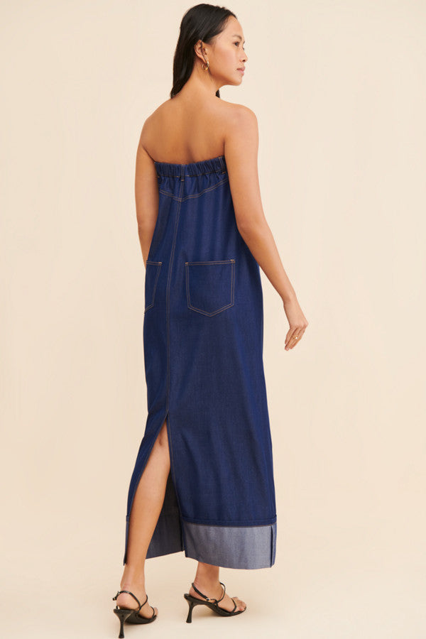 Mare Mare Strapless Denim Skirt Dress