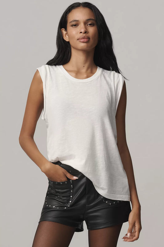 The Colette Studded Faux-Leather Shorts