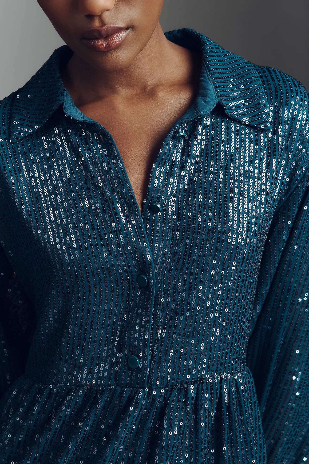 The Bettina Tiered Mini Shirt Dress by Maeve