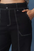 Load image into Gallery viewer, Maeve Linen Blend Top-Stitch Wide-Leg Pants
