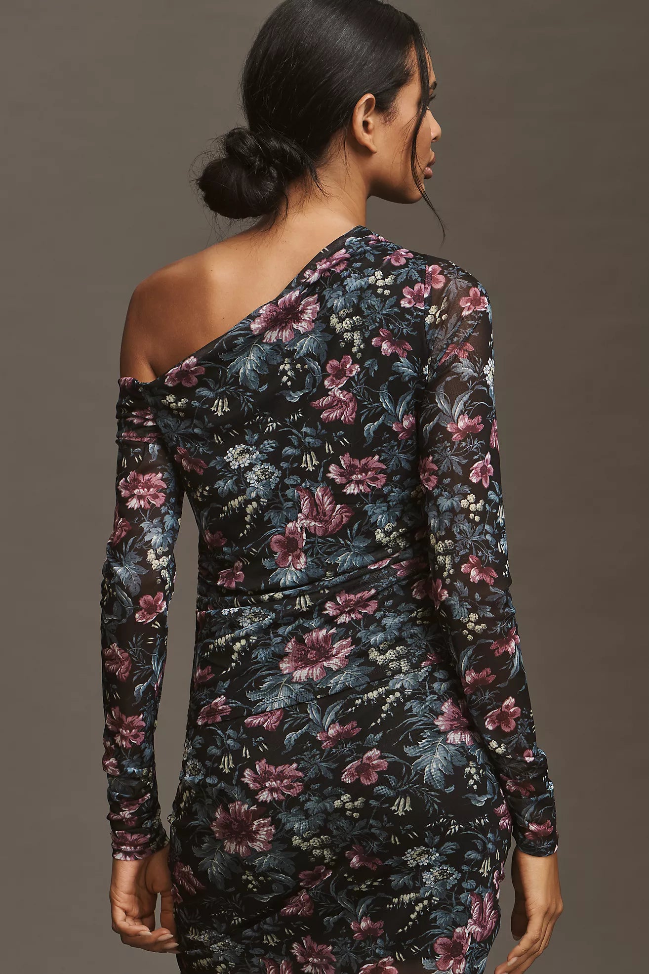 By Anthropologie Mesh Long-Sleeve Asymmetric Top