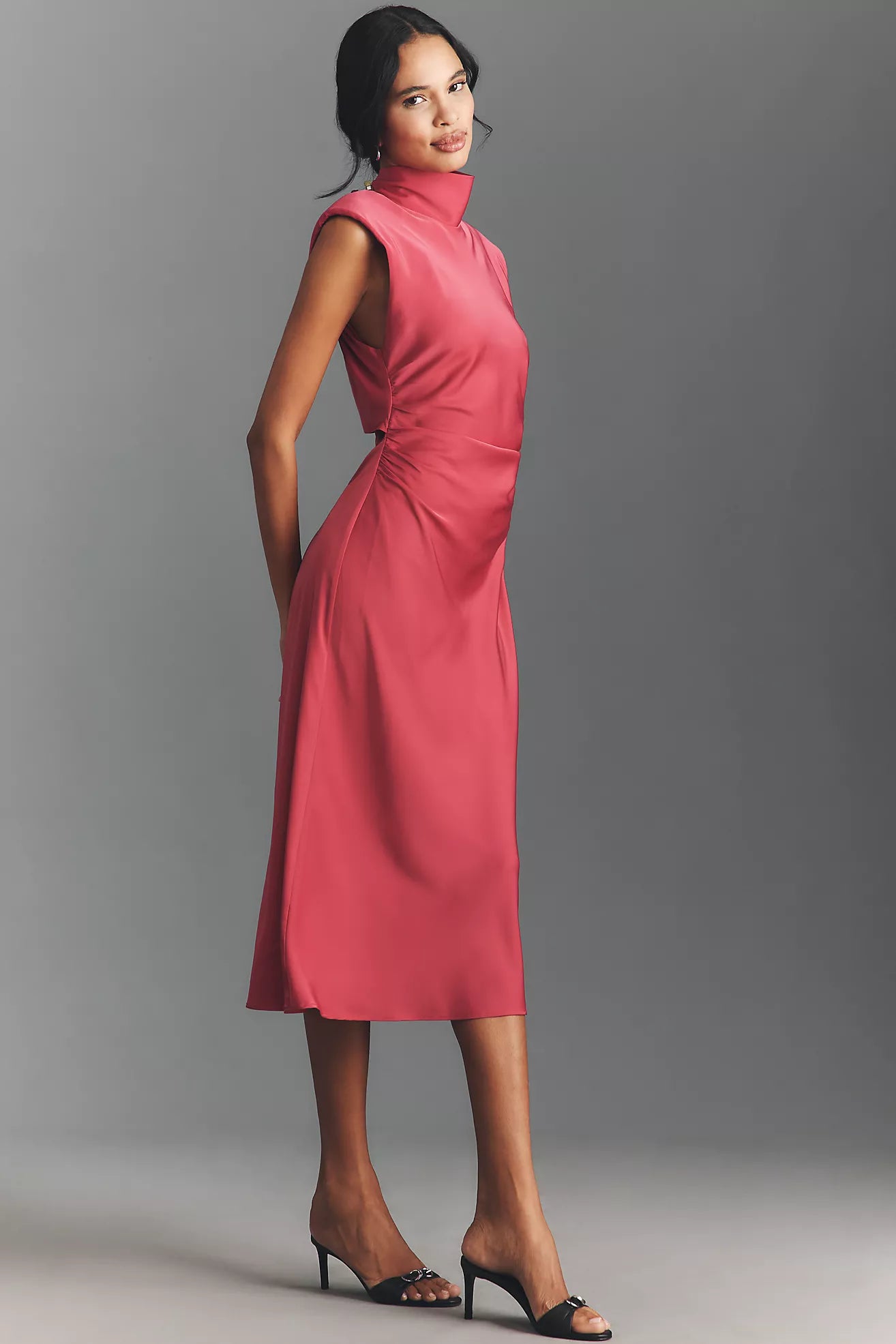By Anthropologie Sleeveless Mock-Neck Midi Dress