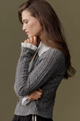 Load image into Gallery viewer, Maeve Lace-Collar Cardigan Sweater
