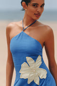 Load image into Gallery viewer, Celandine Linen-Blend Halter Side-Slit Maxi Dress
