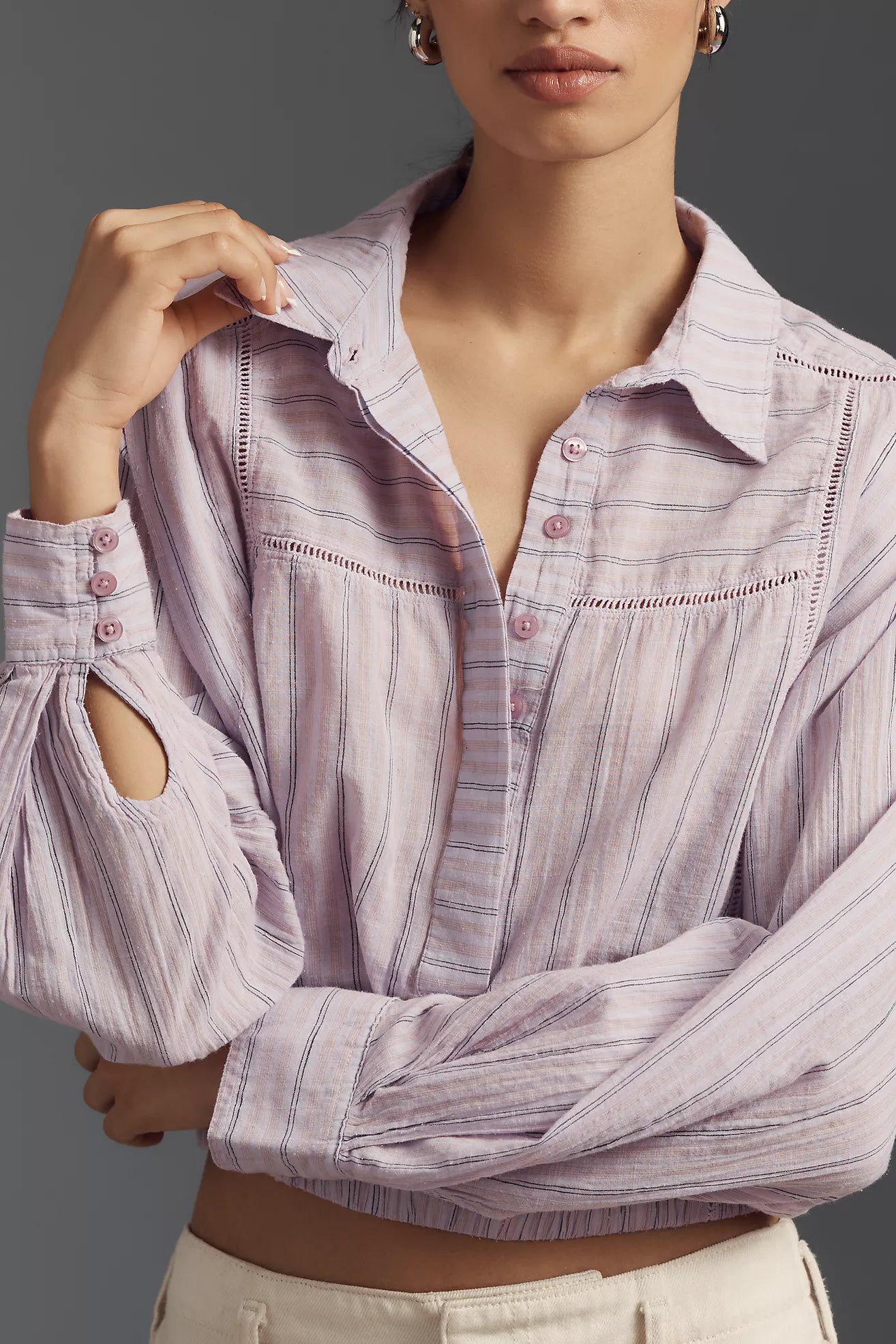 Pilcro Flared Shoulder Buttondown Shirt