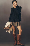 Load image into Gallery viewer, By Anthropologie Mock-Neck Sheer Mixed Media Sweater
