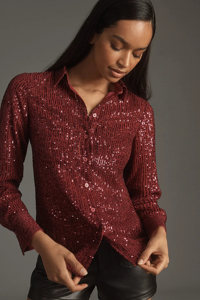 By Anthropologie Sequin Buttondown