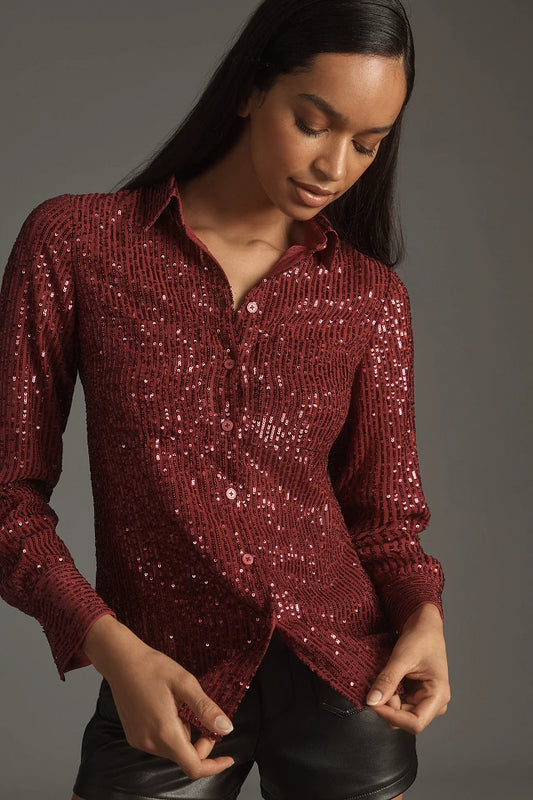 By Anthropologie Sequin Buttondown
