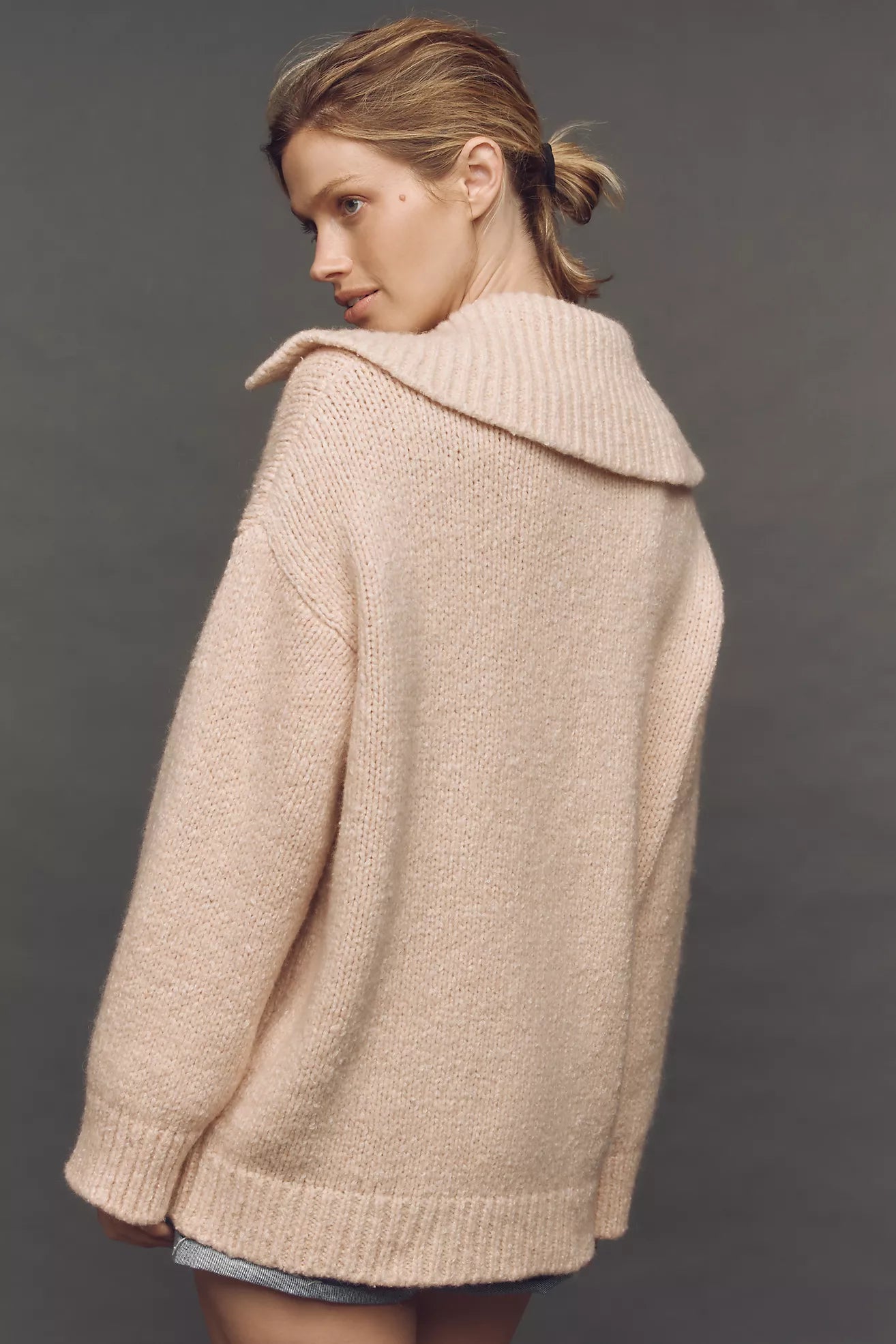 By Anthropologie Wool-Blend Collared Jumper