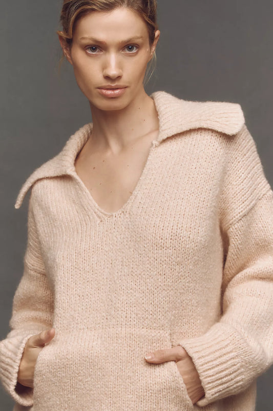 By Anthropologie Wool-Blend Collared Jumper