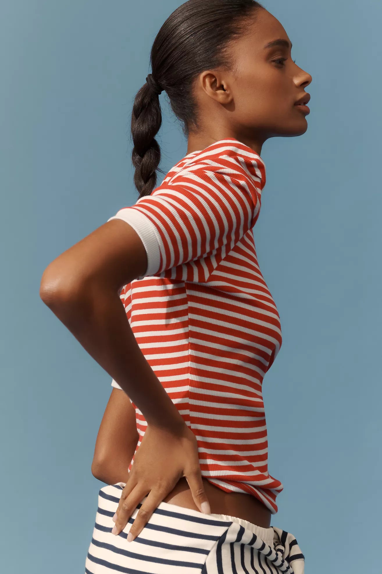 Maeve Puff-Sleeve Striped Top
