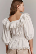 Load image into Gallery viewer, Maeve Peplum Eyelet Blouse
