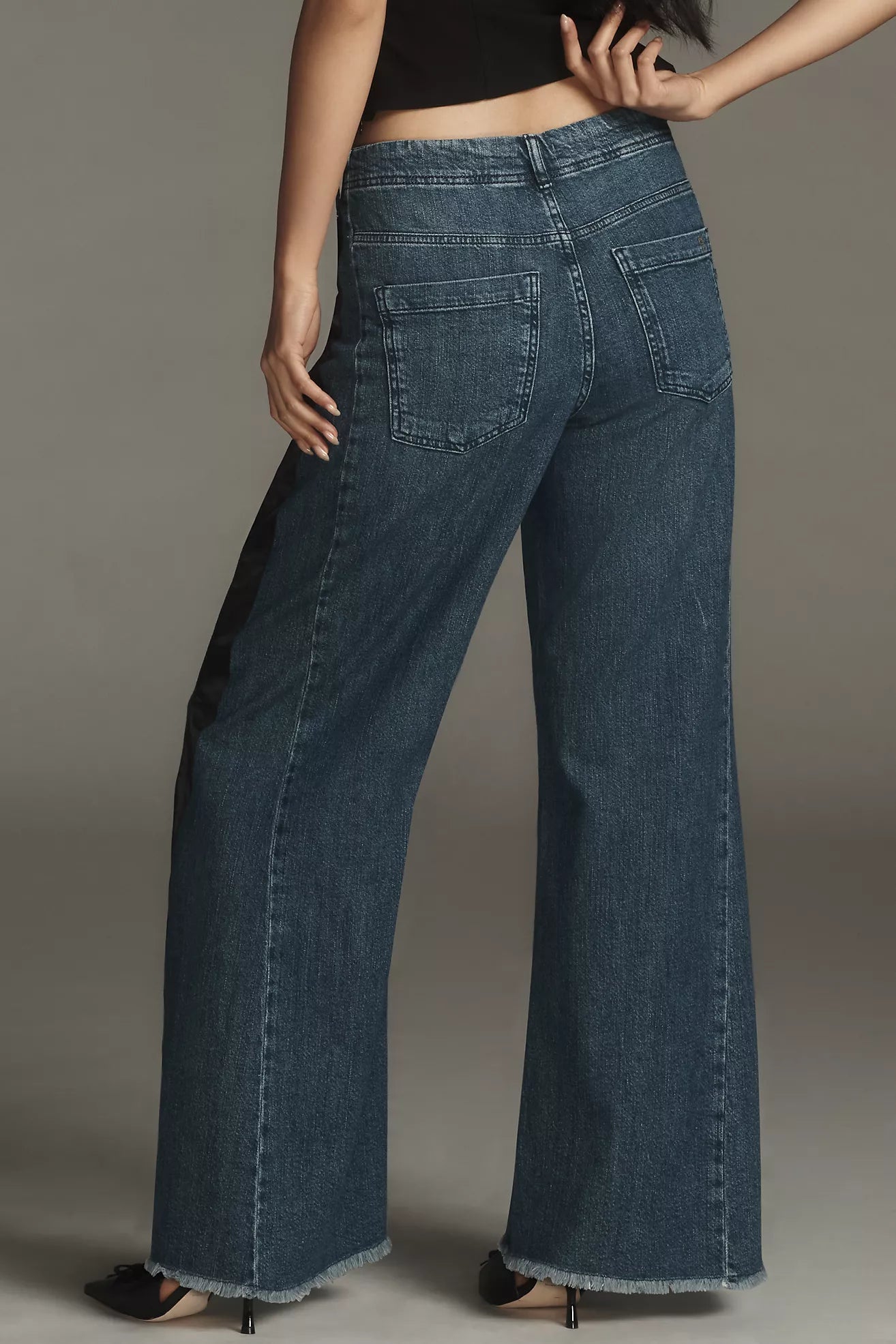 The Adi Tuxedo Mid-Rise Flare Jeans by Pilcro