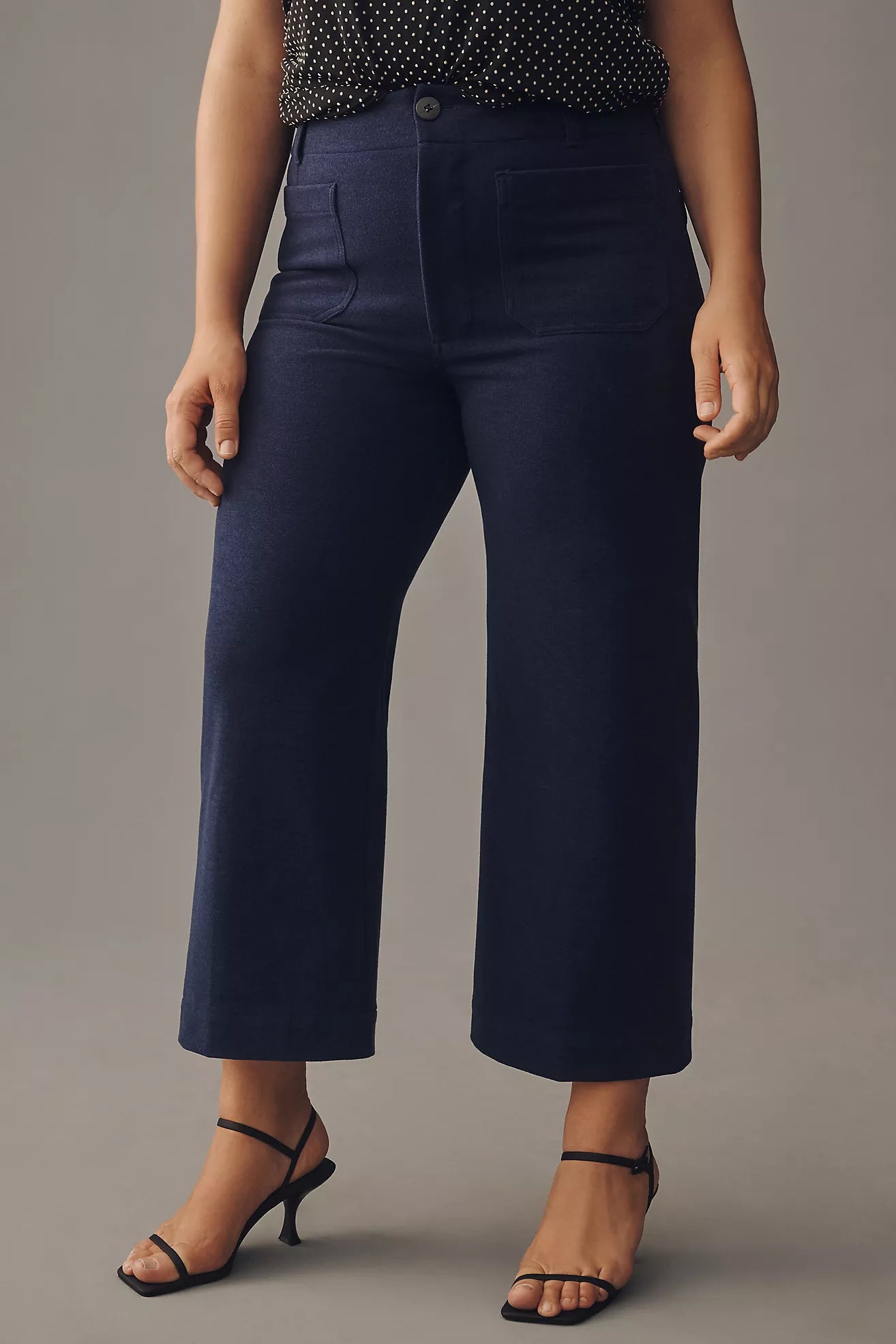 The Colette Brushed Knit Crop Wide-Leg Pants by Maeve