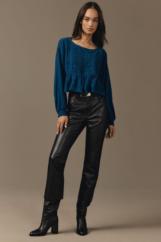 Pilcro Textured Babydoll Top
