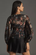 Load image into Gallery viewer, By Anthropologie Sheer Balloon-Sleeve Blouse
