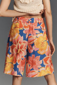 Load image into Gallery viewer, Farm Rio x Anthropologie Linen Blend Belted Floral Bermuda Shorts
