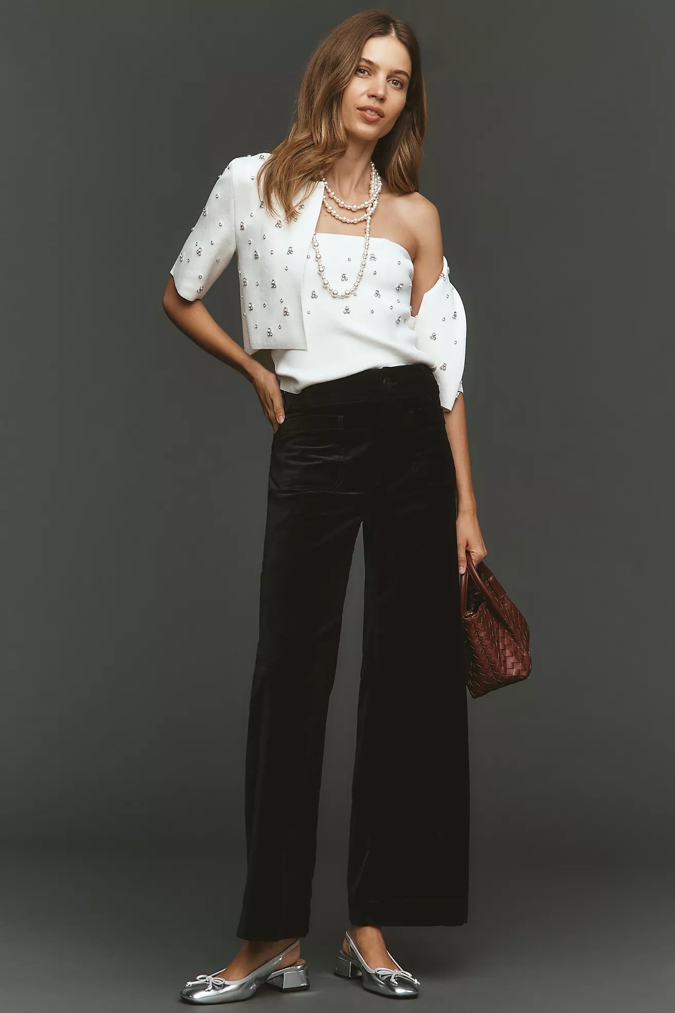 The Colette Full-Length Velvet Pants by Maeve