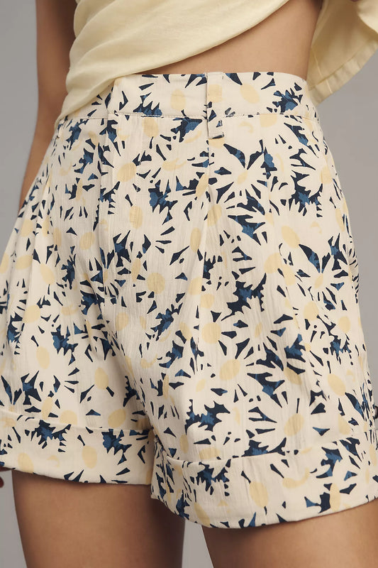 The Avery Cuffed Pleated Trouser Shorts by Maeve