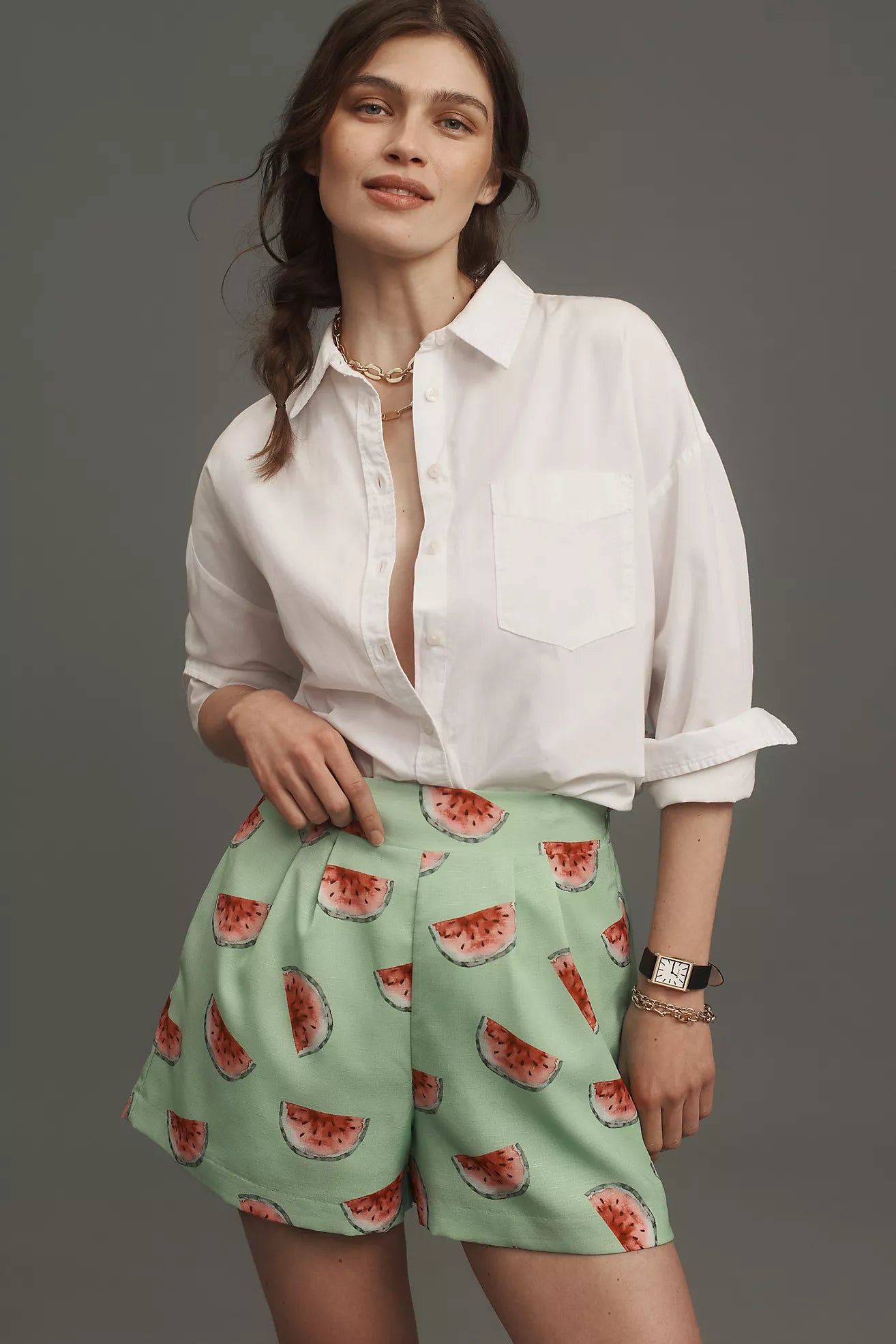 Hutch Printed Pleated Shorts