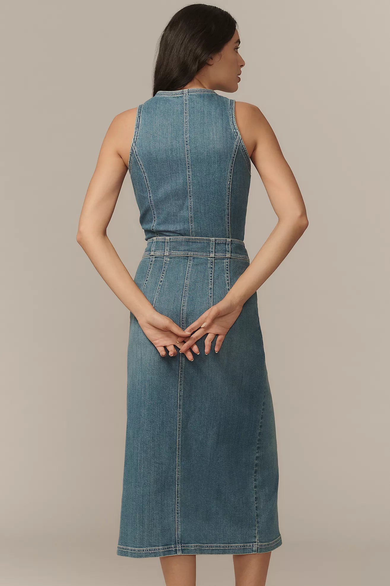 Pilcro Denim Vest Twofer Midi Dress Pilcro Denim Vest Twofer Midi Dress