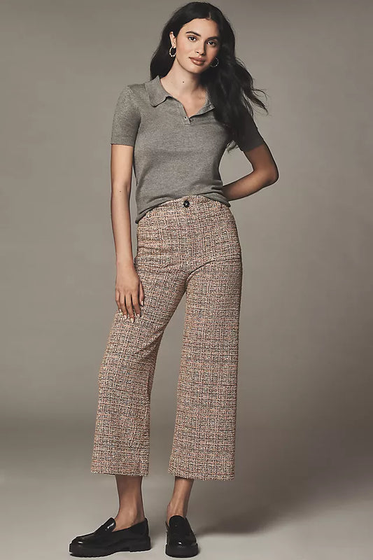 The Colette Tweed Crop Wide-Leg Pants by Maeve