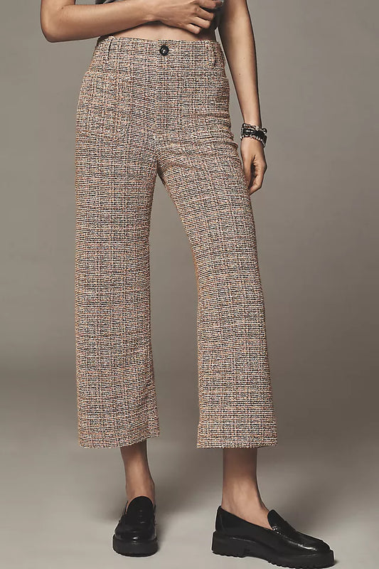 The Colette Tweed Crop Wide-Leg Pants by Maeve