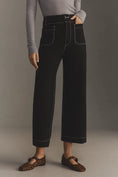 Load image into Gallery viewer, The Colette Ponte Contrast-Stitch Crop Wide-Leg Pants by Maeve
