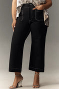 Load image into Gallery viewer, The Colette Ponte Contrast-Stitch Crop Wide-Leg Pants by Maeve
