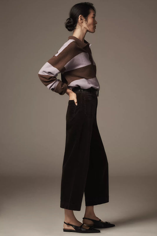 The Colette Corduroy Crop Wide-Leg Pants by Maeve