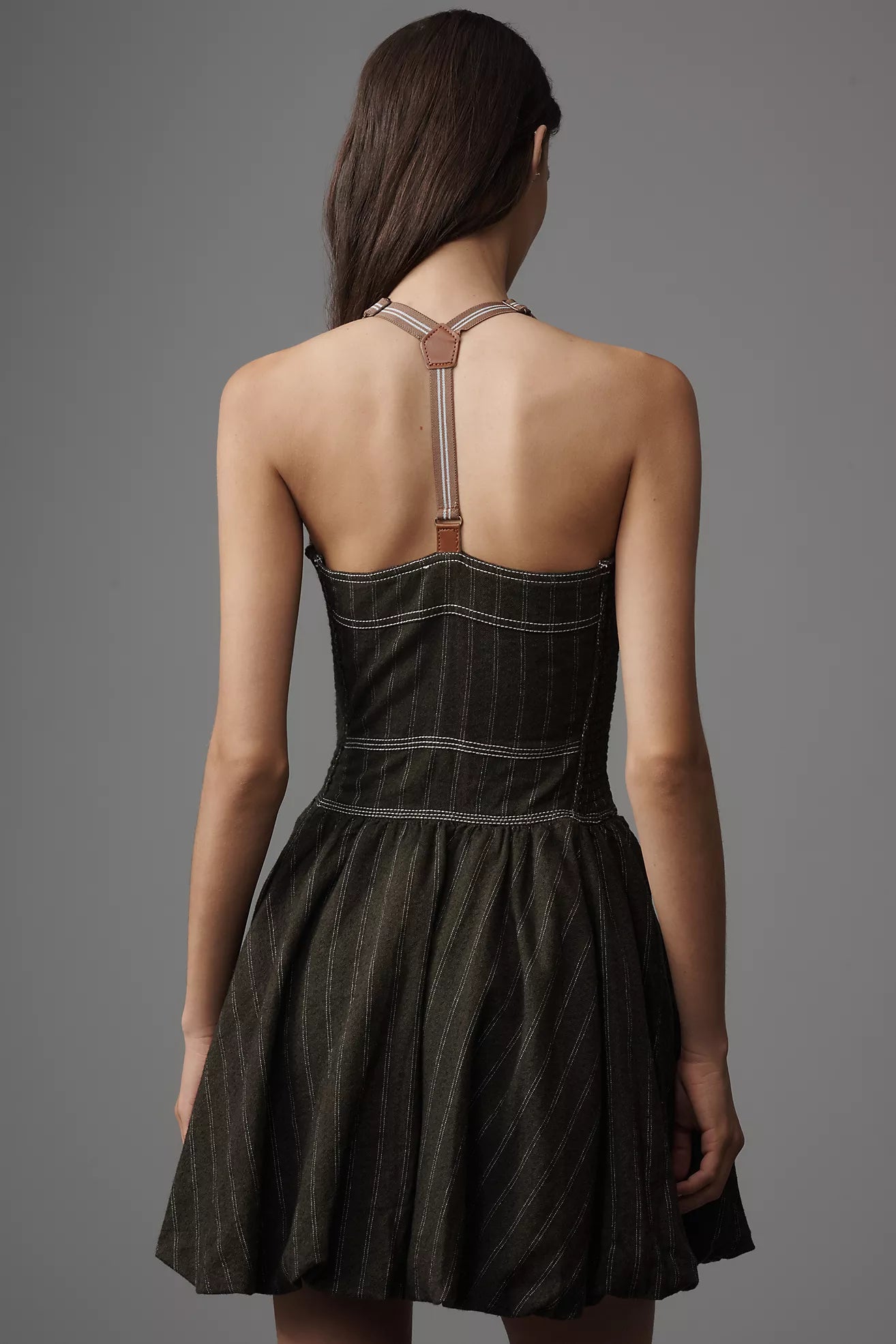 Pilcro Halter Sweetheart Bubble Mini Dress