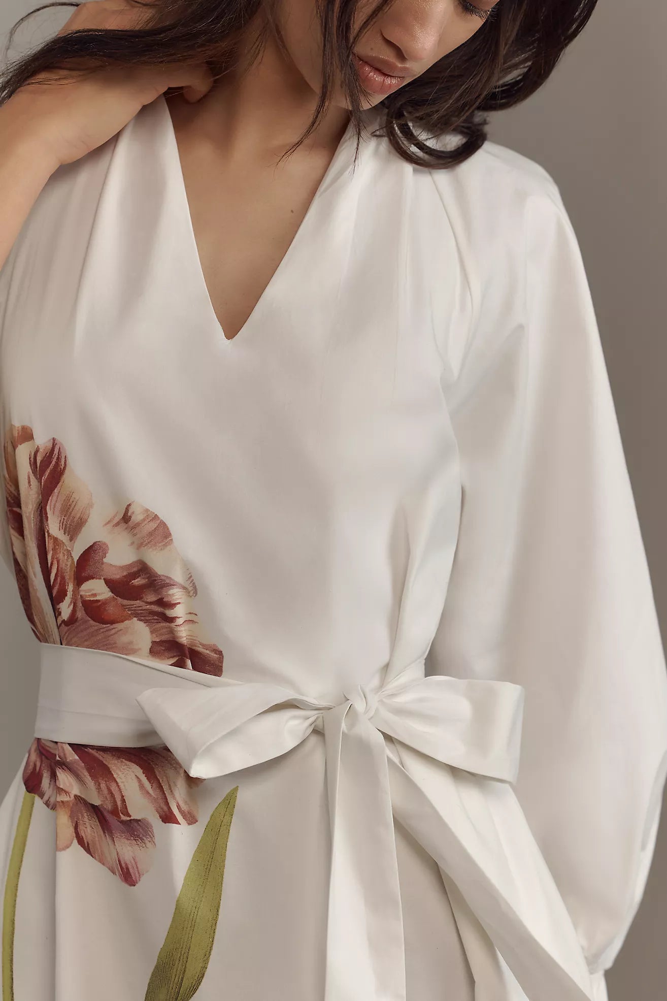 By Anthropologie Belted V-Neck Midi Dress