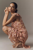 Load image into Gallery viewer, By Anthropologie Cowl-Neck Ruffle Midi Dress

