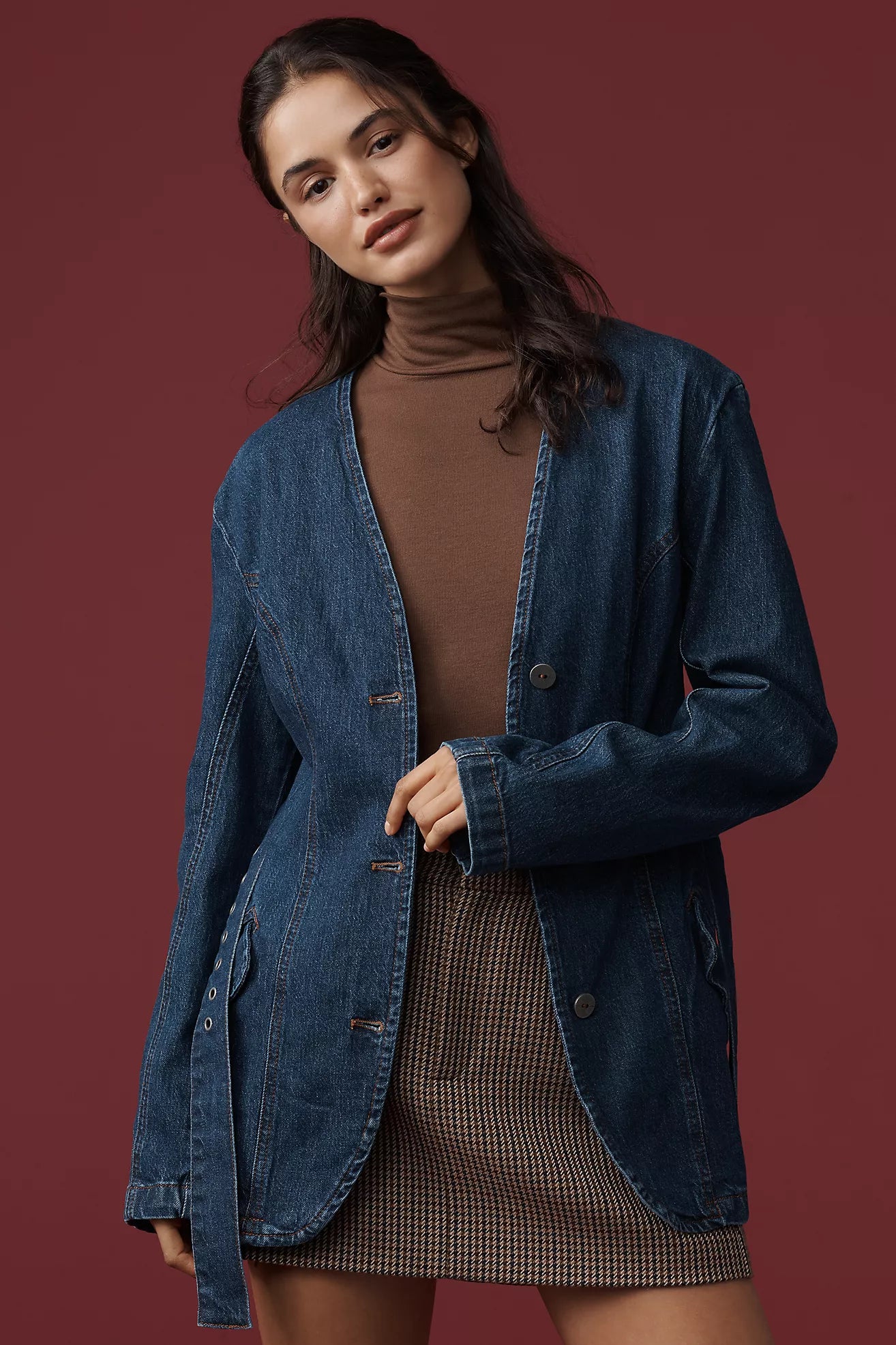 By Anthropologie Belted Denim Jacket