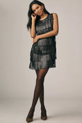 Load image into Gallery viewer, Siempre Faux Leather Fringe Shift Dress
