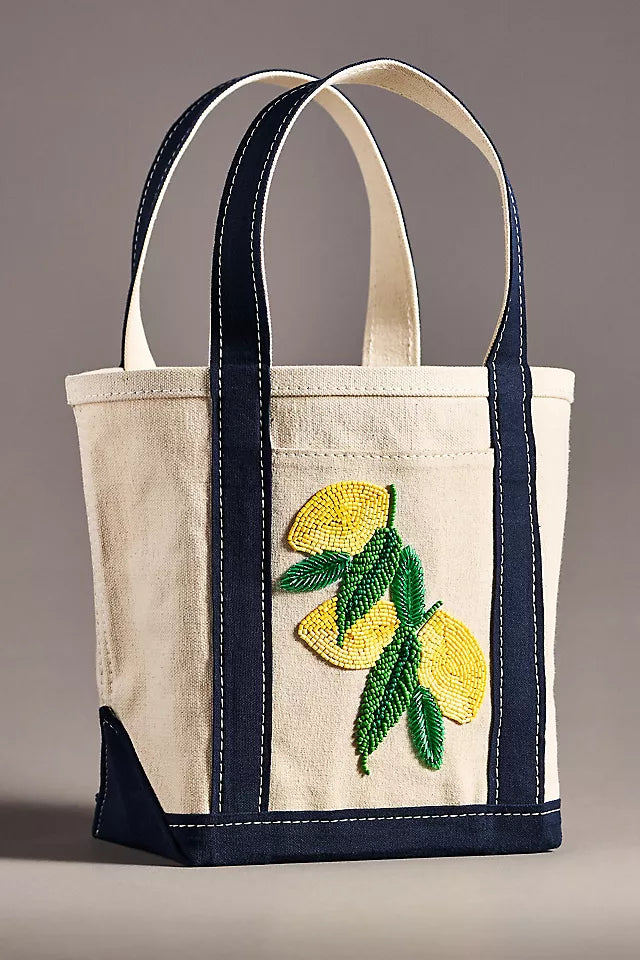 Beaded Canvas Tote