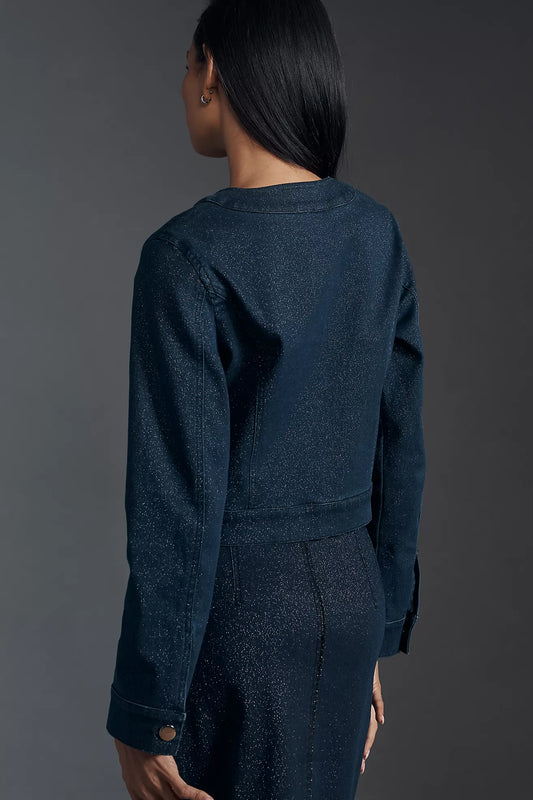 The Cora Patch Pocket Jacket by Maeve: Sparkle Denim Edition